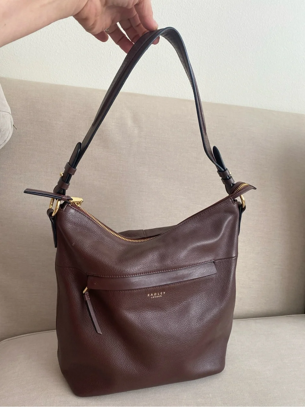 Radley London Postman Mews Medium Leather Shoulder Bag - Rich Brown Hobo